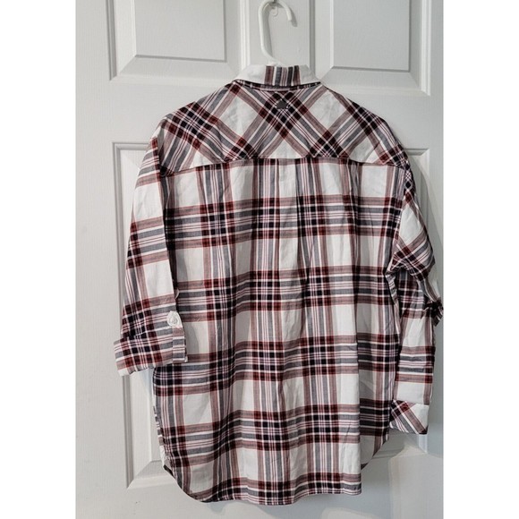 Barbour Bethwin Shirt In Cloud Check White Red Pink Size US 4 New - Picture 2 of 8